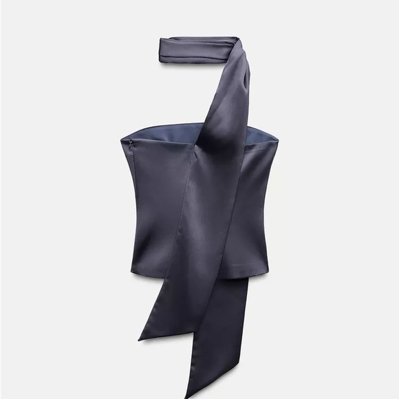 SATIN FOULARD TOP - Picture 4 of 4